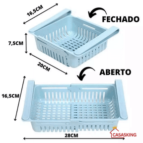 KIT 5 Cestos Organizadores de Geladeira C/ Brinde de Organizador de Ovos