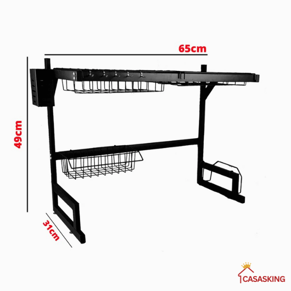 Escorredor de Louças Suspenso em Aço Inox 65 cm + Brinde Conjunto de Facas de Inox