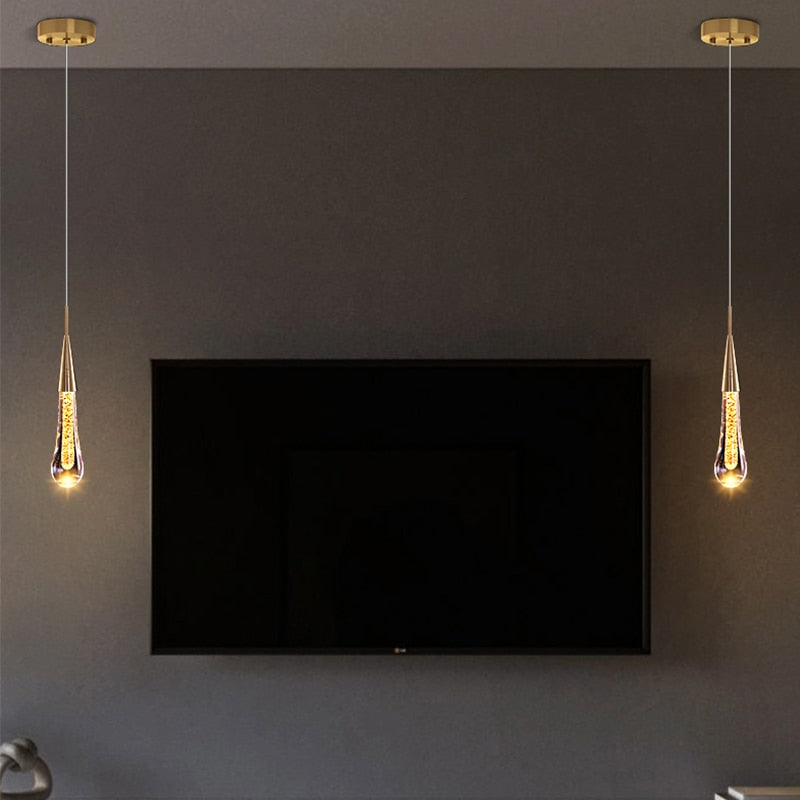 Pendente Gota - Dourado LED