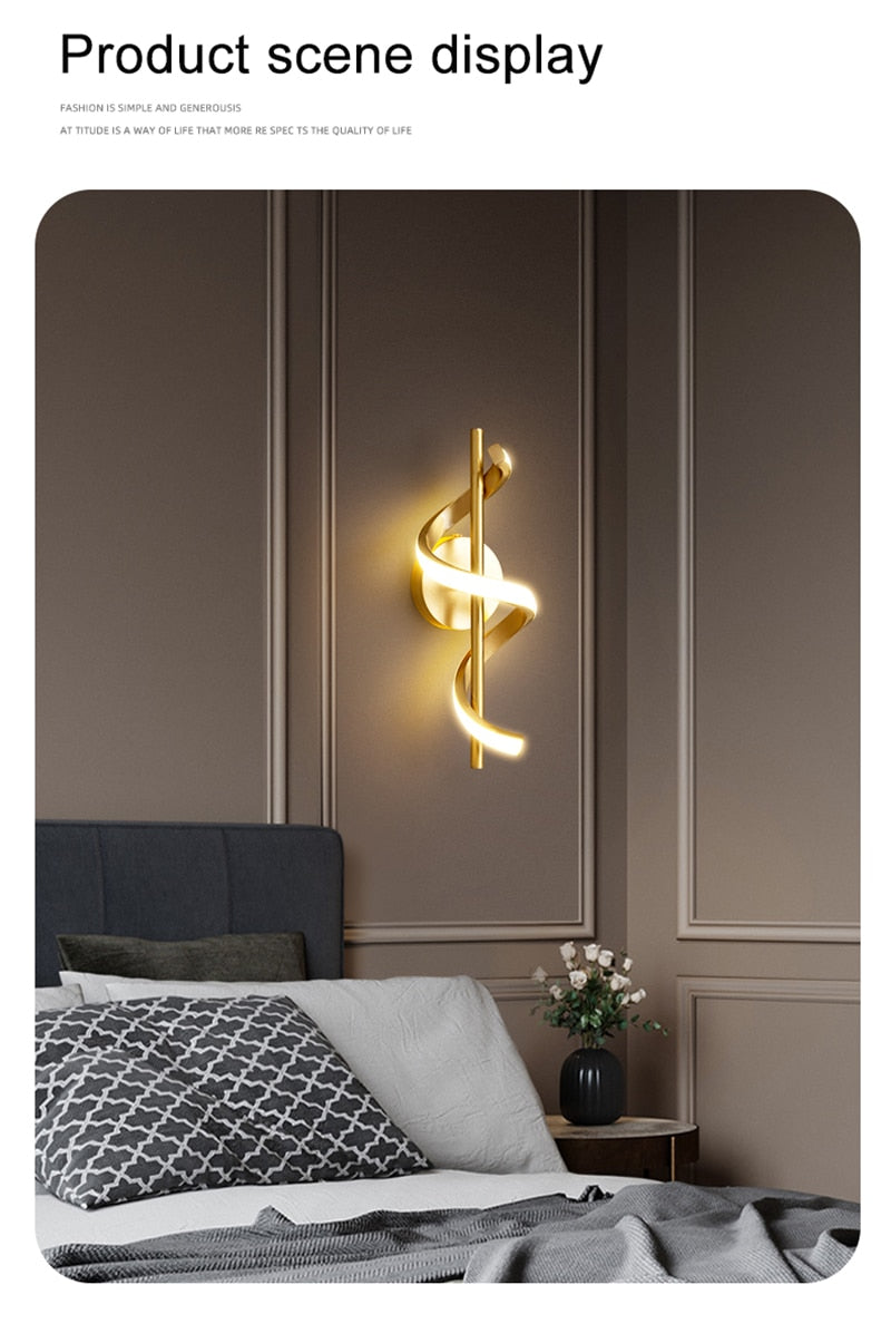 Pendente Moderno - Espiral LED Dourado ou Preto