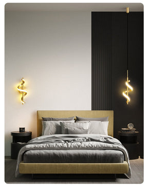 Pendente Moderno - Espiral LED Dourado ou Preto