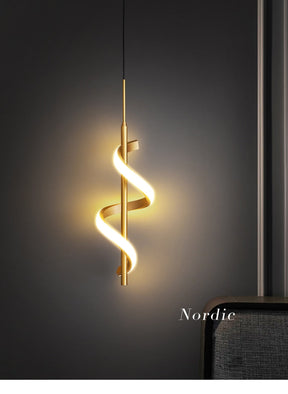 Pendente Moderno - Espiral LED Dourado ou Preto