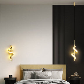 Pendente Moderno - Espiral LED Dourado ou Preto