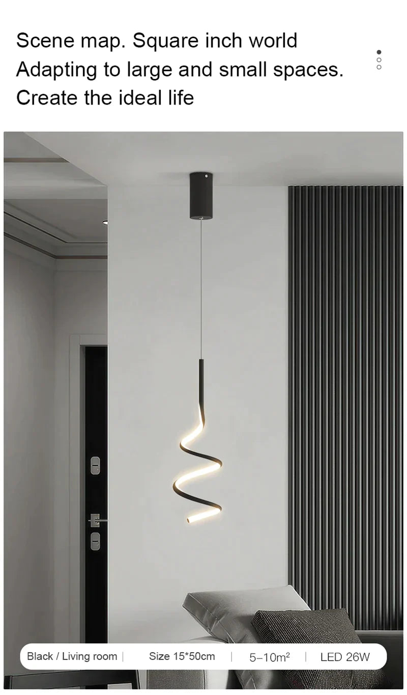 Pendente Tornado - Moderno LED Espiral