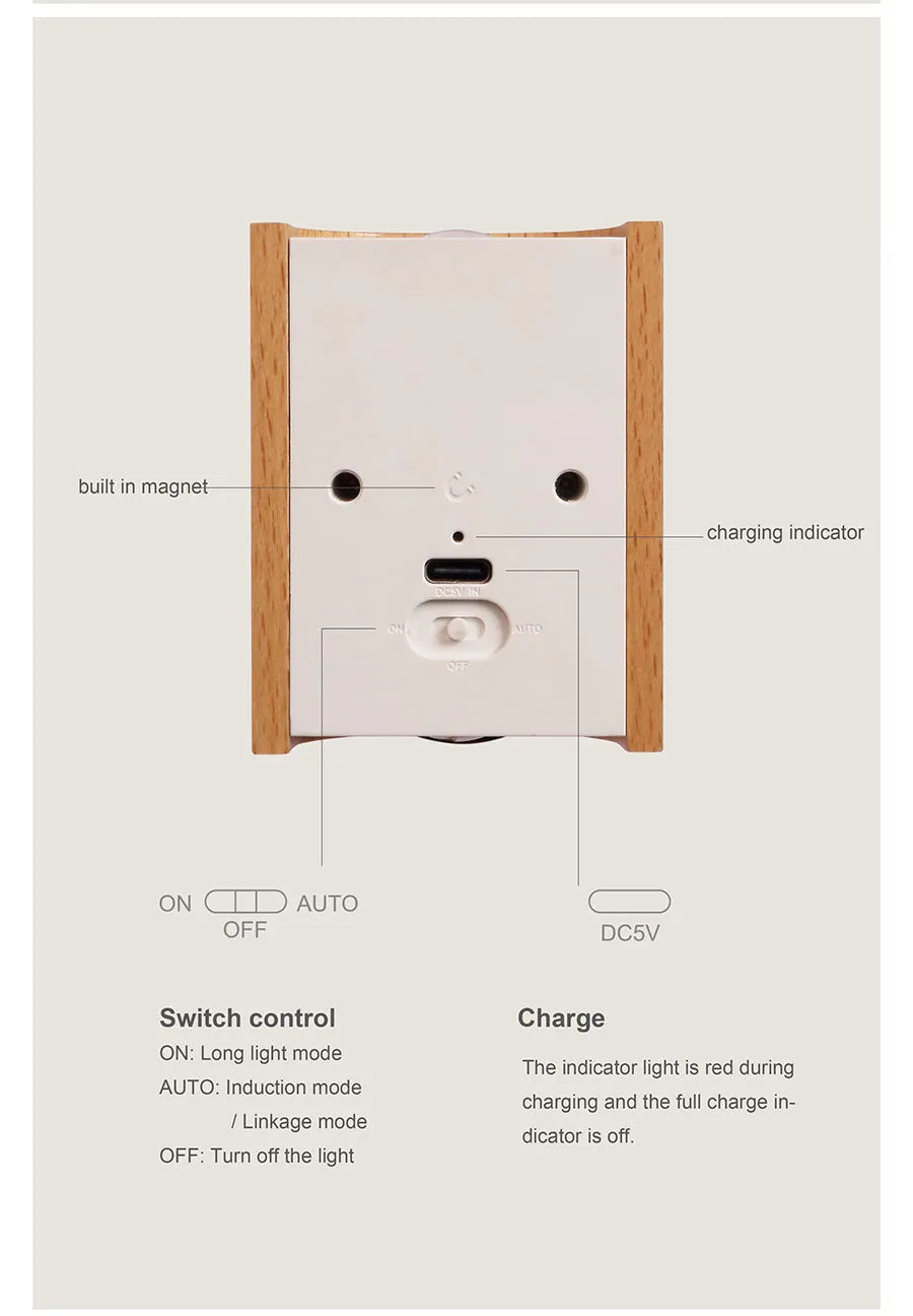 Arandela Moderna, USB recarregável, Sem fio