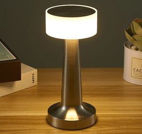 Luminária de mesa retrô com led recarregável, luz de mesa