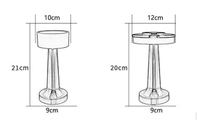 Luminária de mesa retrô com led recarregável, luz de mesa